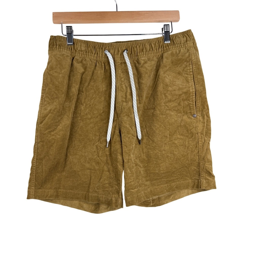 Vuori Men's Optimistic Drawstring Waist Corduroy Shorts size Medium Camel Brown